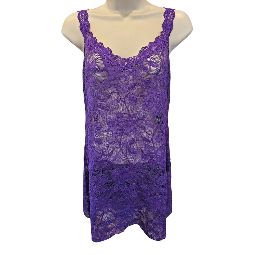 Victoria's Secret purple teddy lace cami sexy sz M lingerie sleepwear NWOT vtg